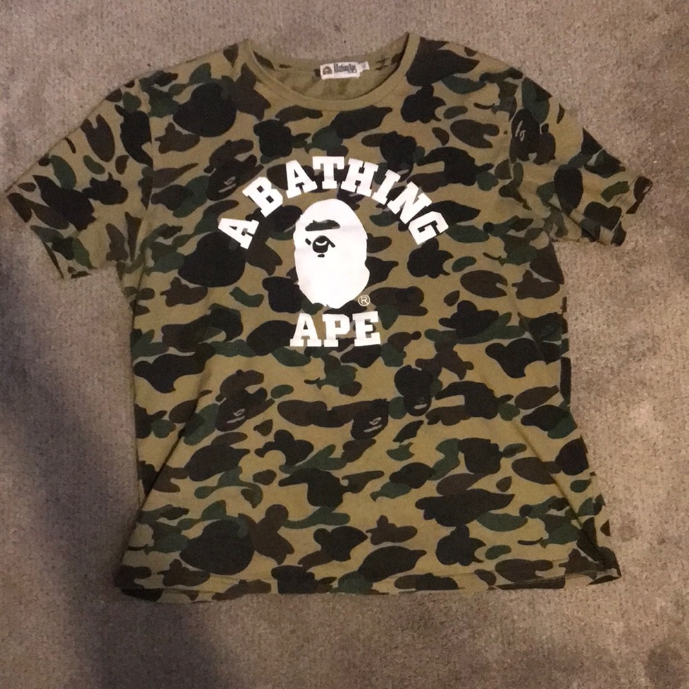 Bape green camo tee